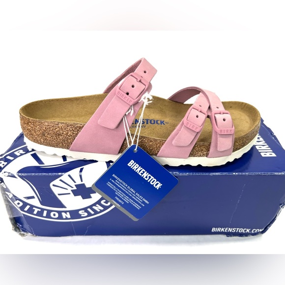 **SOLD**  Birkenstock Franca Leather Orchid Soft Footbed Sandals Ladies 8 Men 6 - Picture 7 of 16